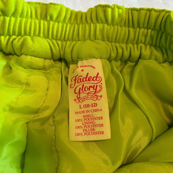 Lime green ski/snow pants with elastic waist size 10-12 - Picture 3 of 6